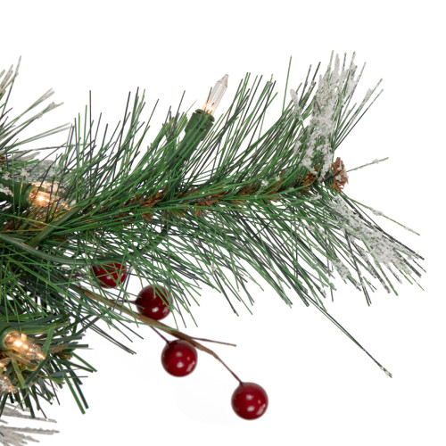 4' Pre-Lit Frosted Carolina Berry Spruce Artificial Christmas Tree, Clear Lights