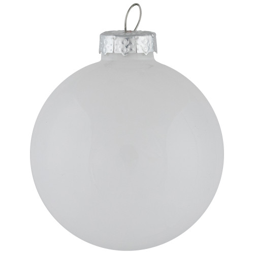 9ct Shiny and Matte White Glass Ball Christmas Ornaments 2.5" (65mm)