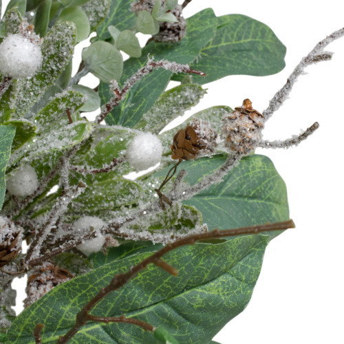 25" Artificial Mixed Foliage and Berries Christmas Wreath Unlit