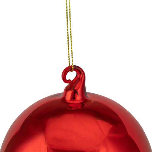 3.5" Shiny Red and Matte White Glass Christmas Ball Ornament