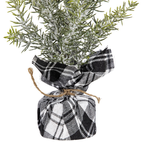 Mini Frosted Pine Artificial Christmas Trees - 10" - Set of 3