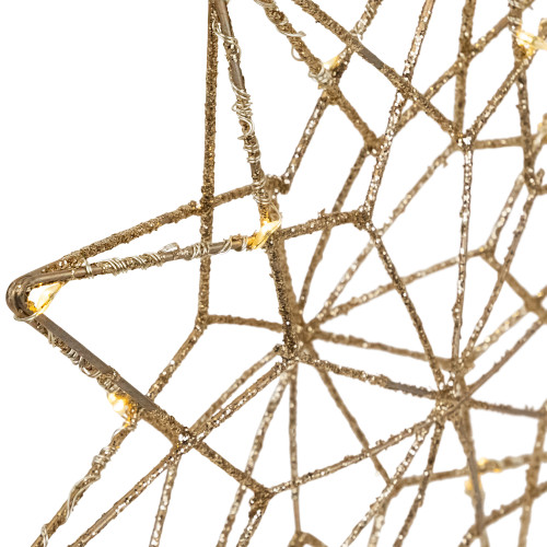 12" LED Lighted Glittered Gold Star Christmas Tree Topper, Warm White Lights