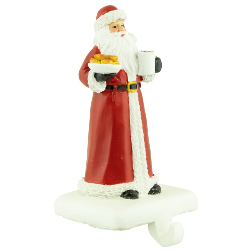 7" Santa with Cookies and Hot Cocoa Christmas Stocking Holder