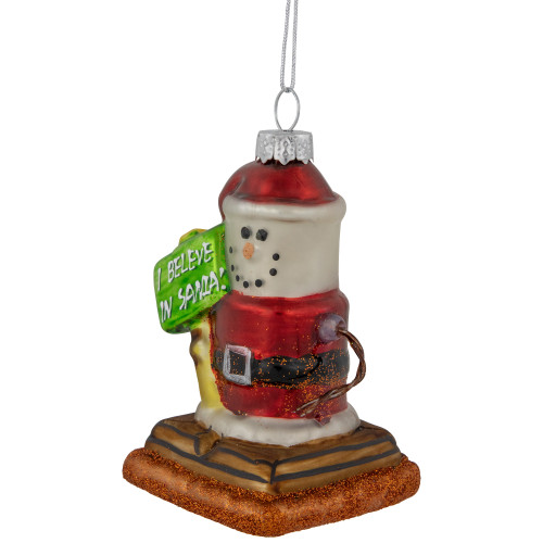3.5" Santa Smore Glass Christmas Ornament