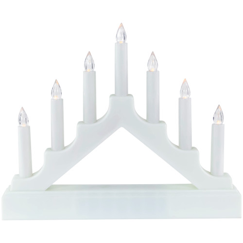 LED Lighted Christmas Candelabra Bridge - White Base - 13"