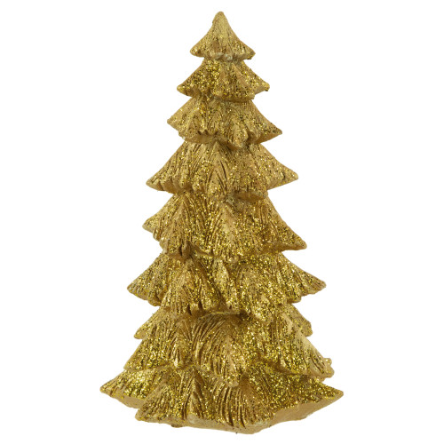 Glittered Christmas Tree Decoration - 6" - Gold Finish