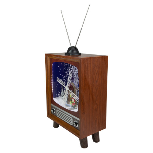 LED Lighted Musical Snowing Windmill TV Set  Decoration - 21"