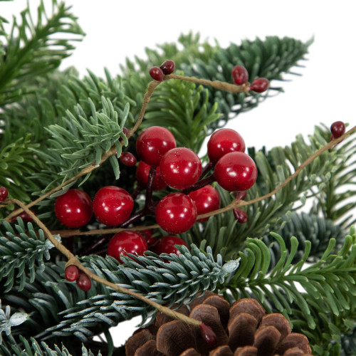 30'' Red Berries and Pine Cones Christmas Wreath, Unlit