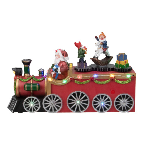 LED Lighted Musical Train with Santa Christmas Village Decoration  - 10.25"