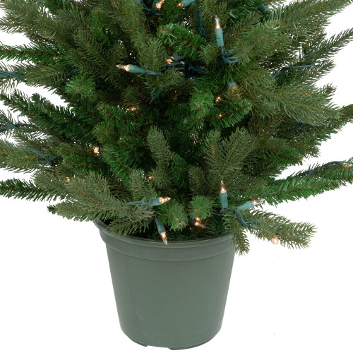 Real Touch? Pre-Lit Grande Spruce Artificial Potted Christmas Tree - 4' - Clear Lights