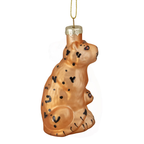 3" Orange and Black Glass Leopard Christmas Ornament