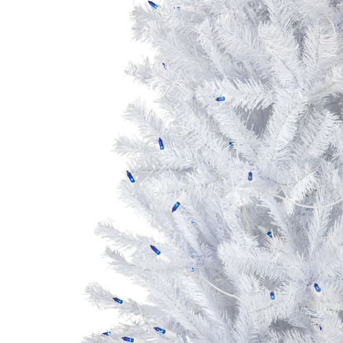 6.5�� Pre-Lit Slim Geneva White Spruce Artificial Christmas Tree, Blue Lights