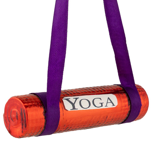 4.25" Shiny Red Yoga Mat Glass Christmas Ornament