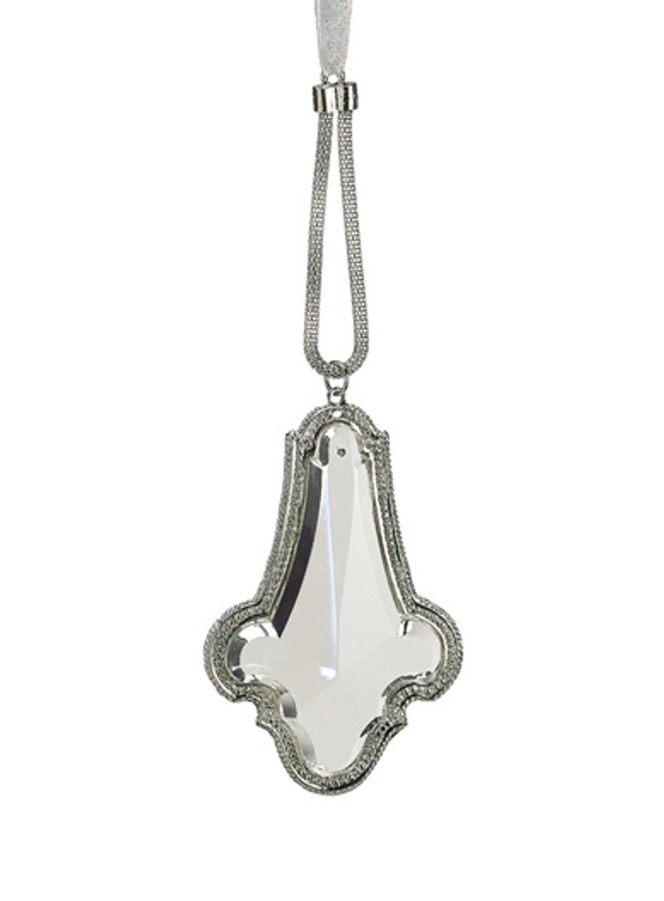 8" Silver and Clear Crystal Pendant Christmas Ornament