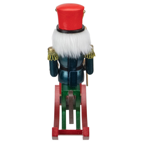 11.5 Red and Blue Christmas Nutcracker Soldier on Rocking Horse