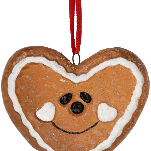 Set of 4 Gingerbread Heart, Star, Tree and Diamond Christmas Ornaments 2.5"
