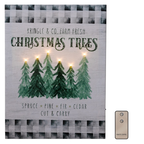 Battery Operated Lighted Wall Art - Holiday Tree Farm