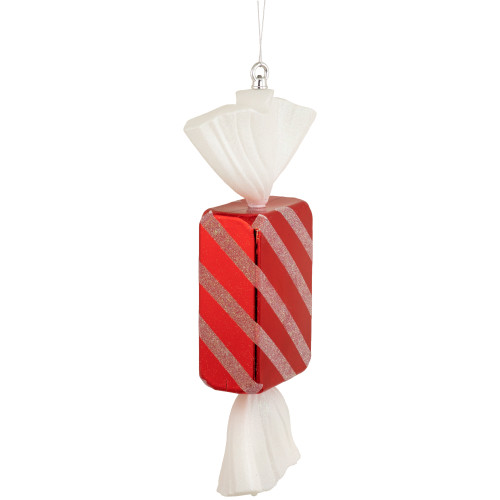 Wrapped Candy with Striped Glitter Shatterproof Commercial Christmas Ornament - 18"