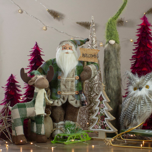 9-Inch Tree on Green Wood Sled Christmas Ornament