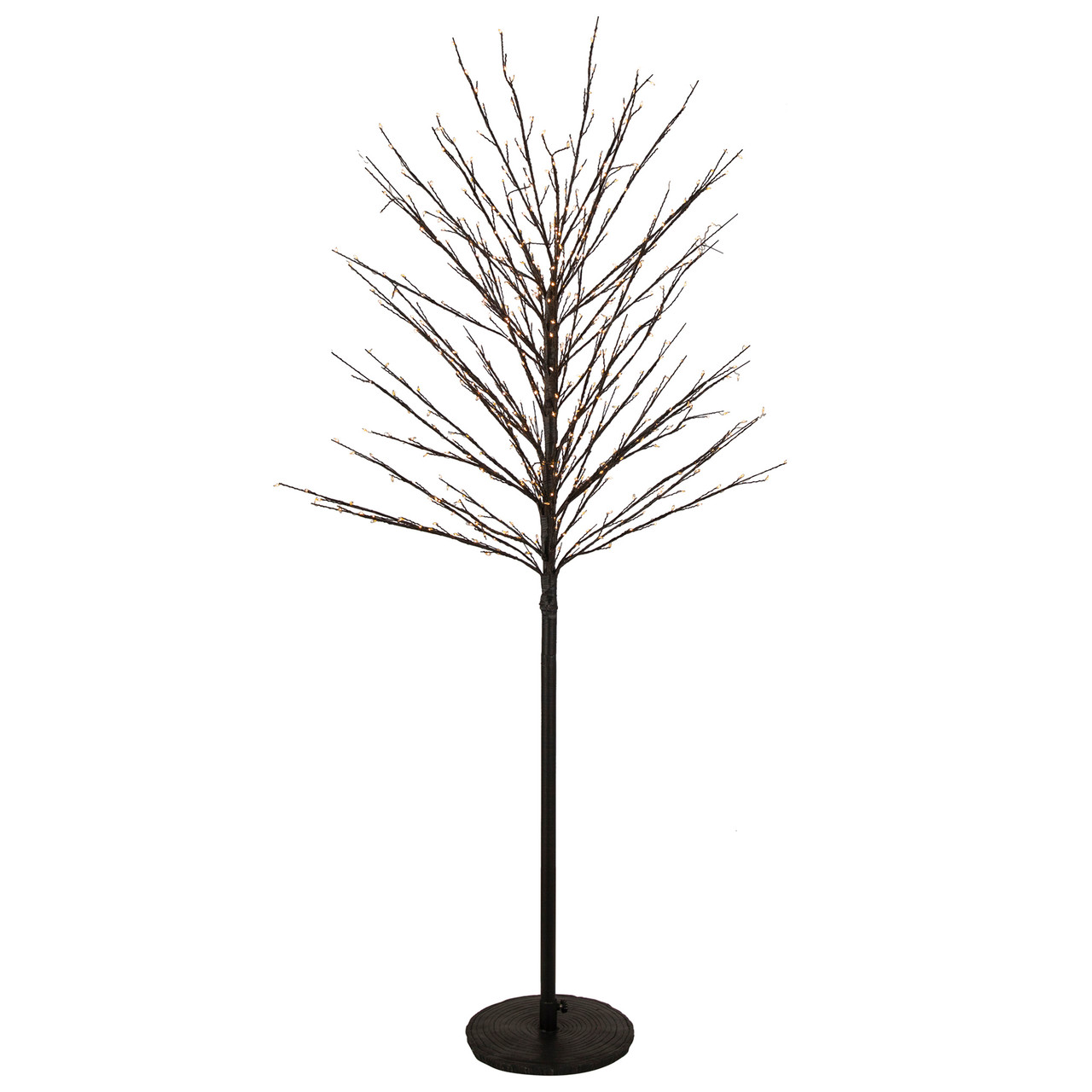 5' Black LED Lighted Christmas Twig Tree - Warm White Lights