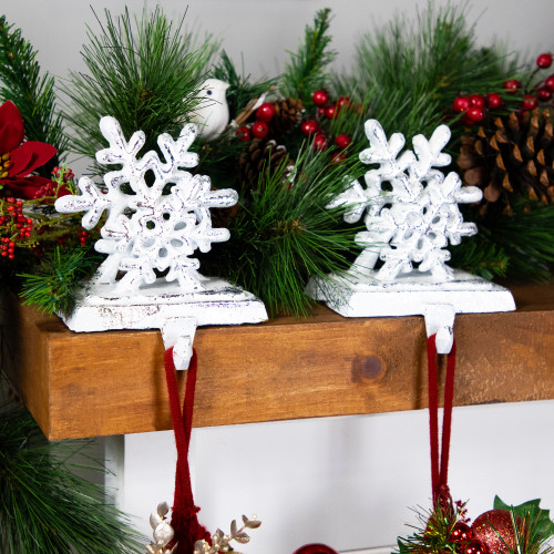 12.5" Silver Snowflake Christmas Stocking Holder