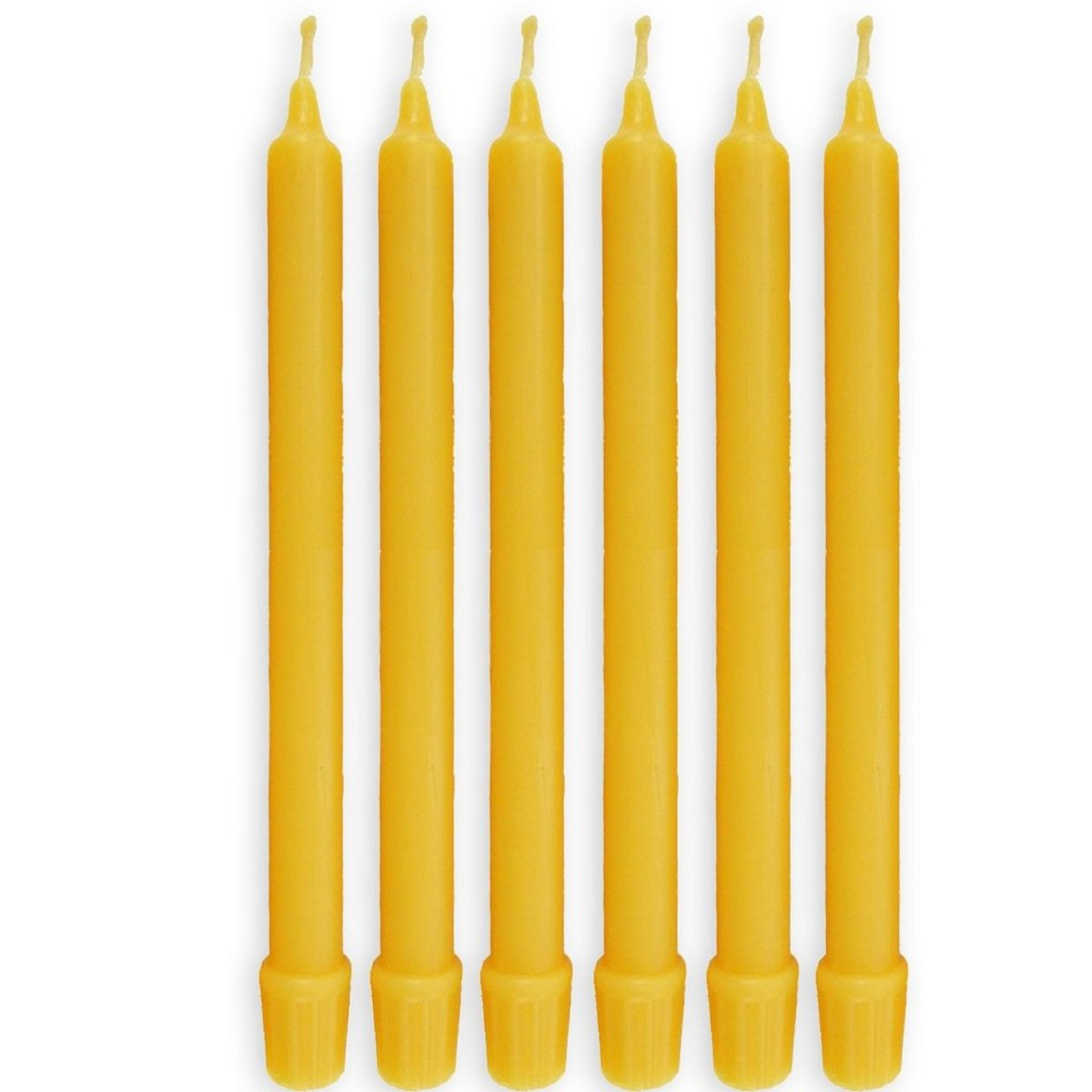 100% Pure Beeswax Candles (Set of 6) Organic Hand Made - 8" Tall, 3/4" Diameter; Tapers