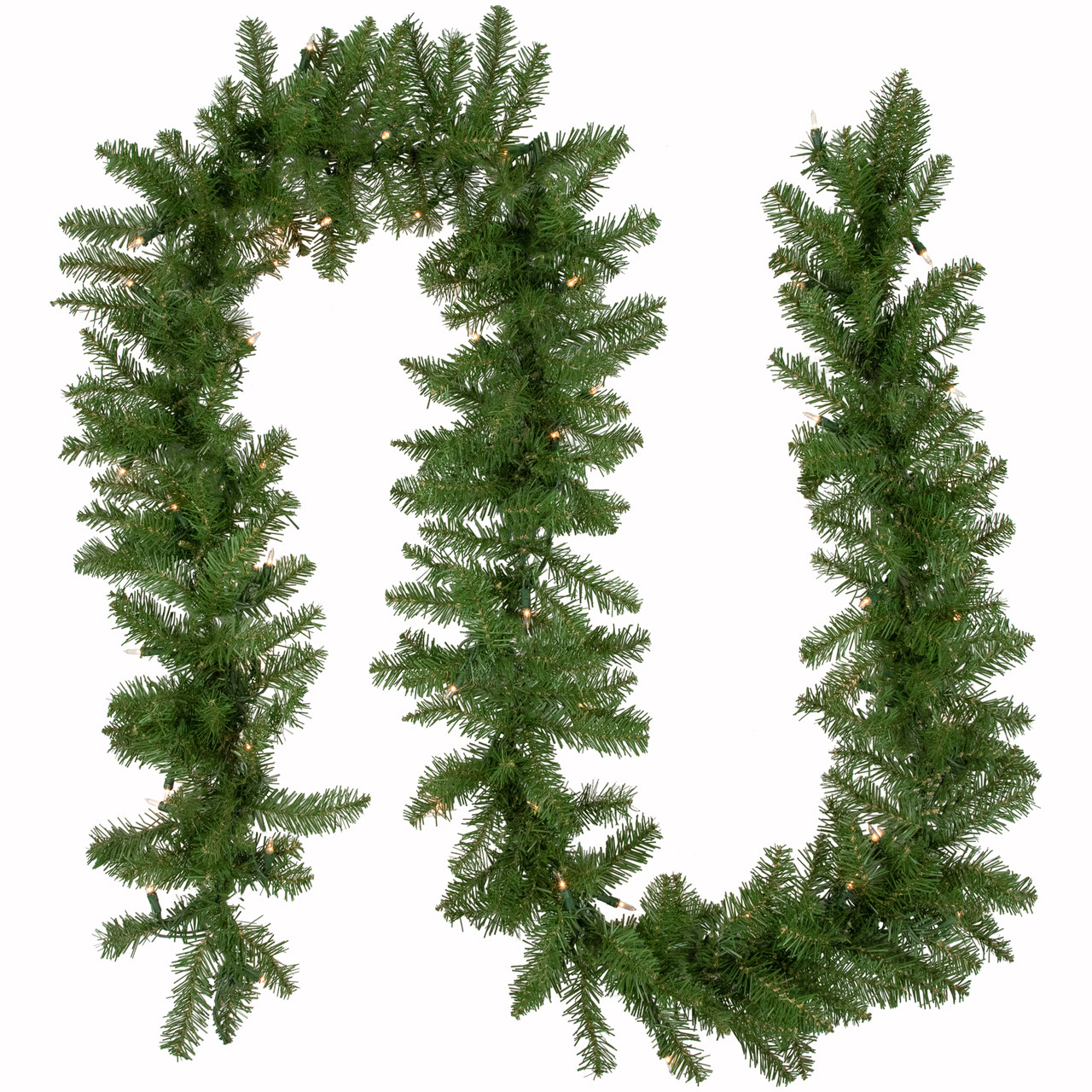 9' x 10" Pre-Lit Rockwood Pine Artificial Christmas Garland, Clear Lights