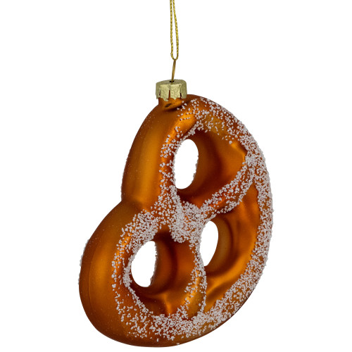 4.5" Salted Soft Pretzel Glass Christmas Ornament