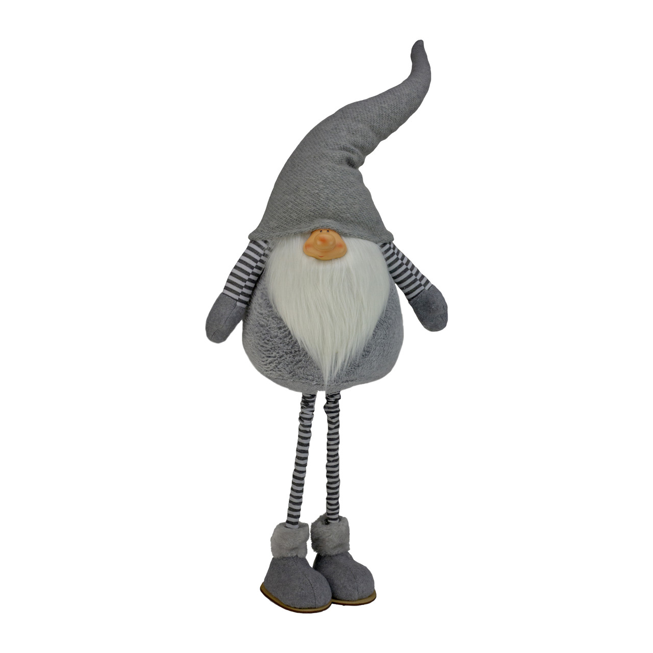 Chubby Adjustable Height Smirking Gnome - 42" - Gray and White