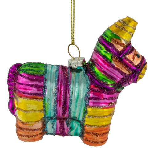 3.5" Pinata Horse Glass Christmas Ornament