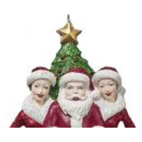 6" Red and White Radio City Rockettes with Santa Claus Christmas Ornament
