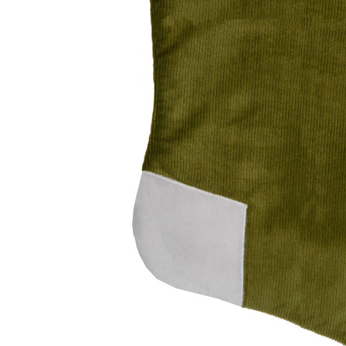 20.5-Inch Green and White Corduroy Christmas Stocking