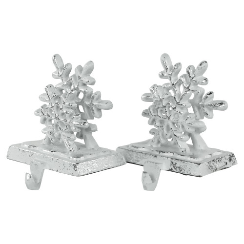 12.5" Silver Snowflake Christmas Stocking Holder