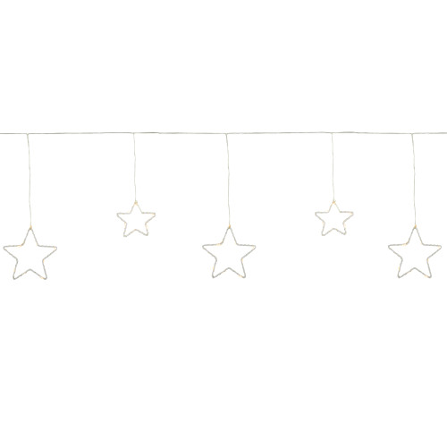 LED Lighted Stars Christmas Garland, 4ft, Warm White Lights
