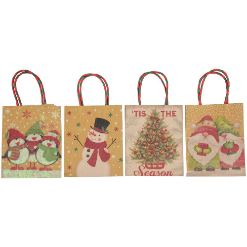 20-Count Assorted Christmas Themed Paper Gift Bags