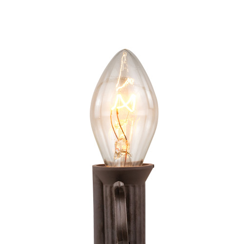 25 Count Clear C7 Christmas Lights, 24ft Brown Wire