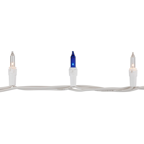 100-Count Blue & Clear Mini Christmas Lights - 21.5ft, White Wire