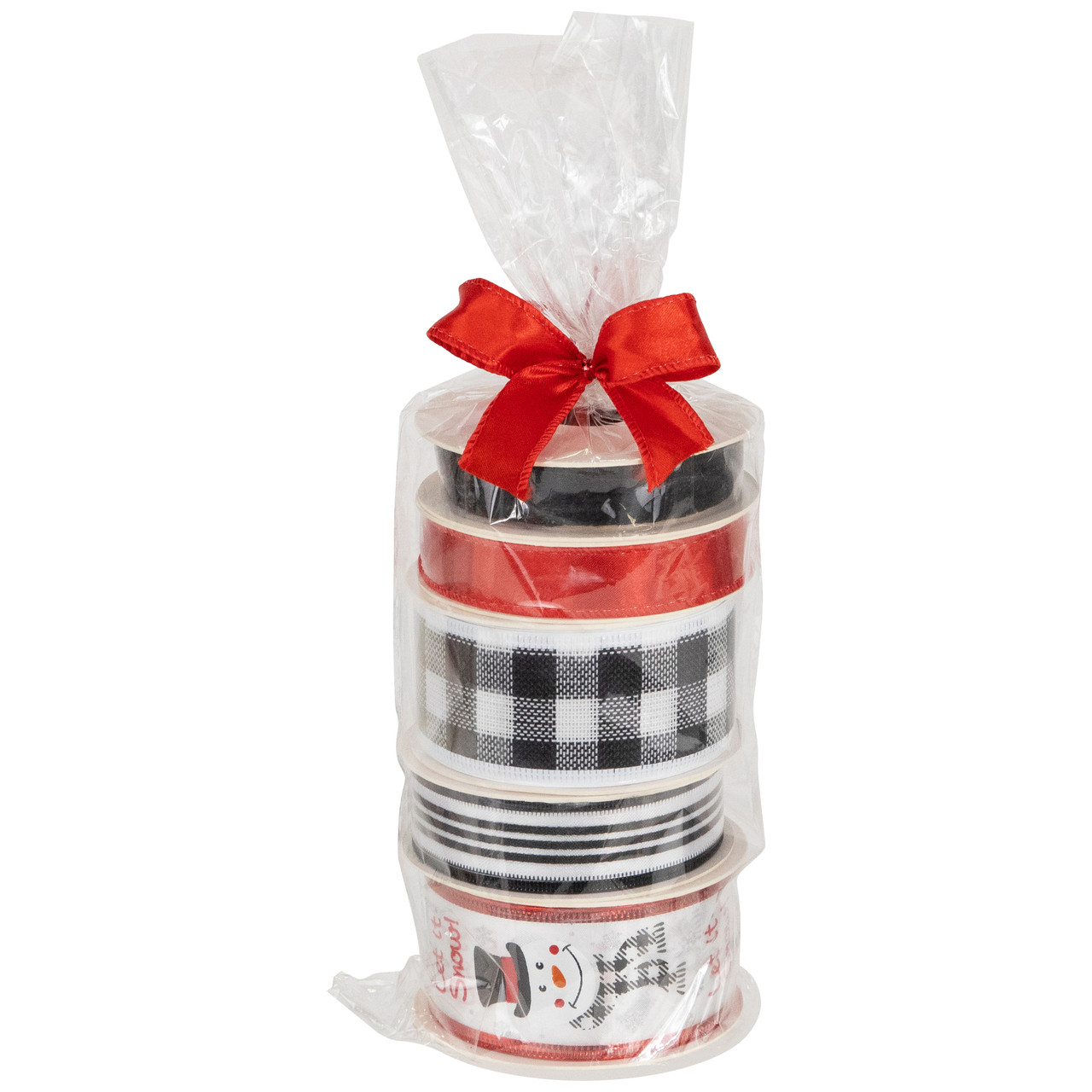 Set of 5 Snowman Matching Themed Wired Craft Christmas Ribbons 1.5" x 3 Yards