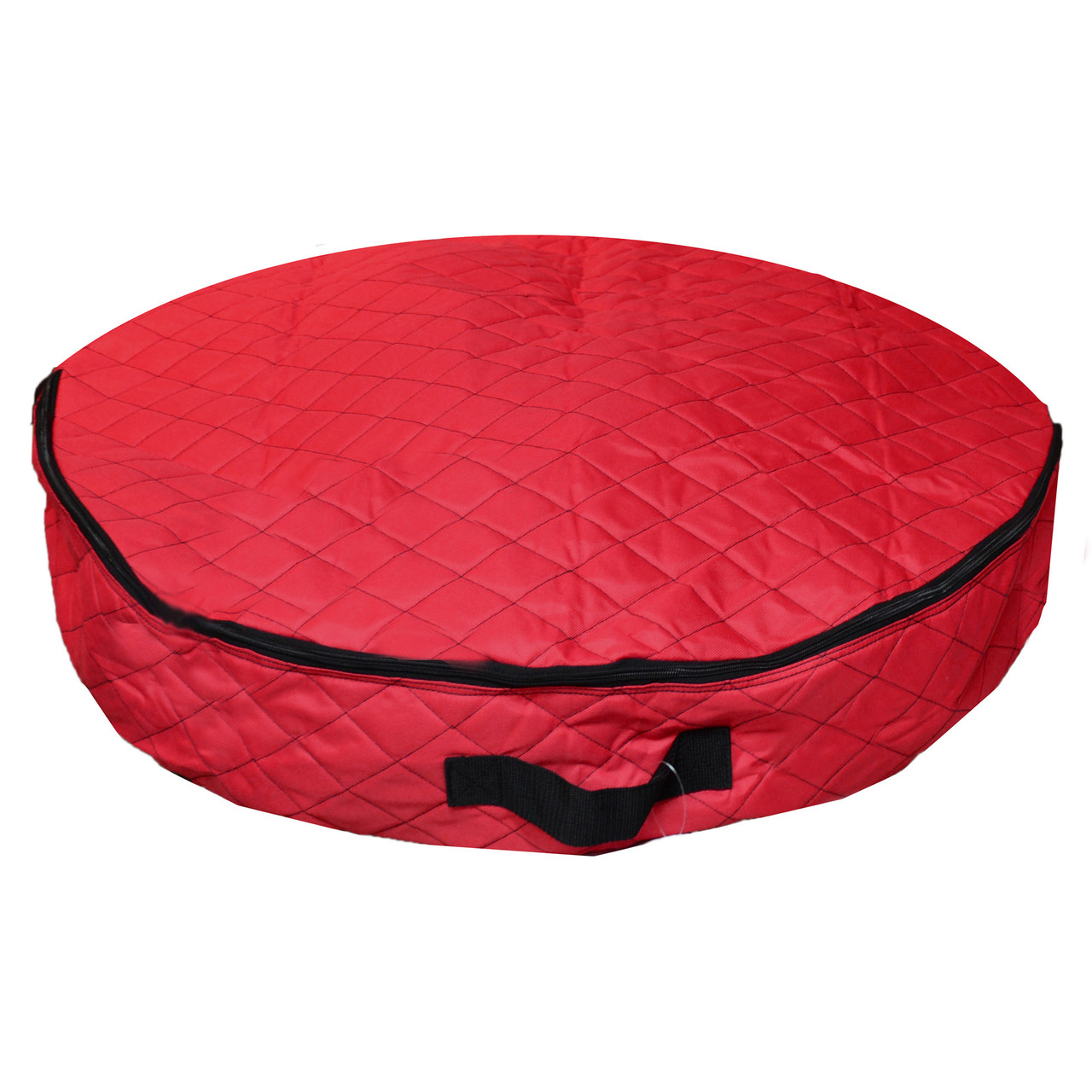 36�� Red Premium Quilted Christmas Wreath Storage Bag