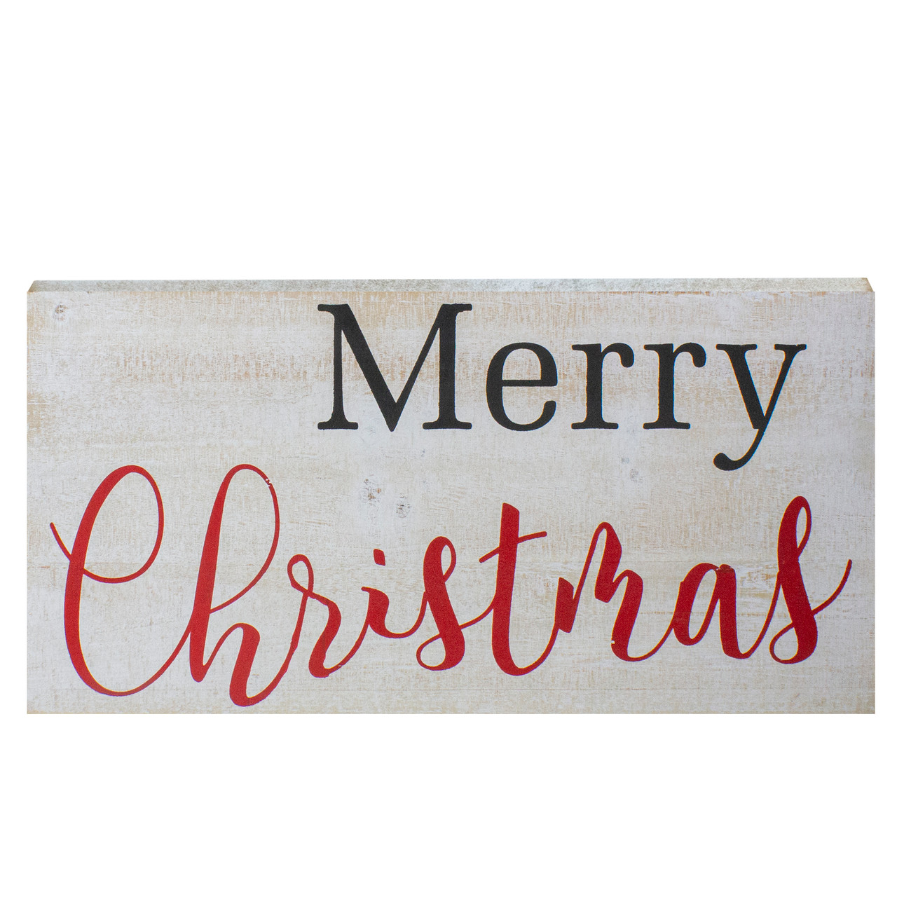 24" Rustic Wooden 'Merry Christmas' Hanging Wall Sign