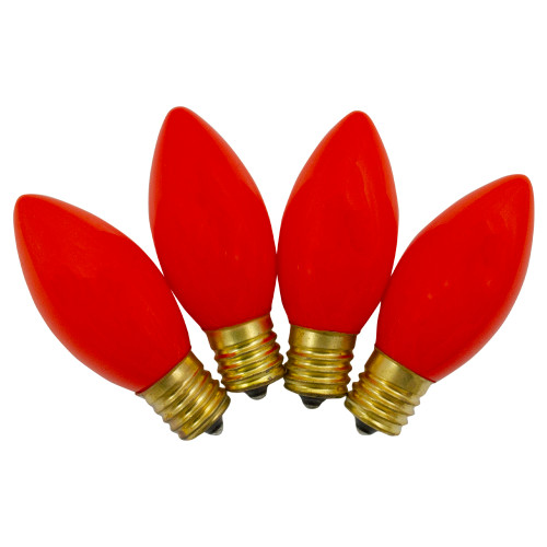 Pack of 4 Orange C9 Opaque Christmas Replacement Bulbs