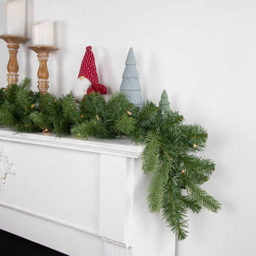 Pre-Lit Noble Fir Artificial Christmas Garland - 9' x 10" - Clear Lights