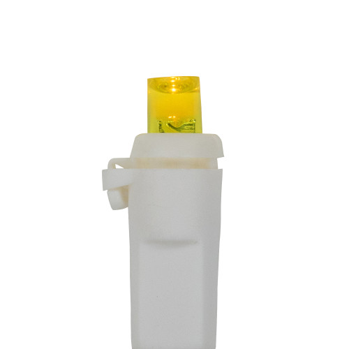 LED Wide Angle Christmas Lights - Yellow - 33' White Wire - 100 ct