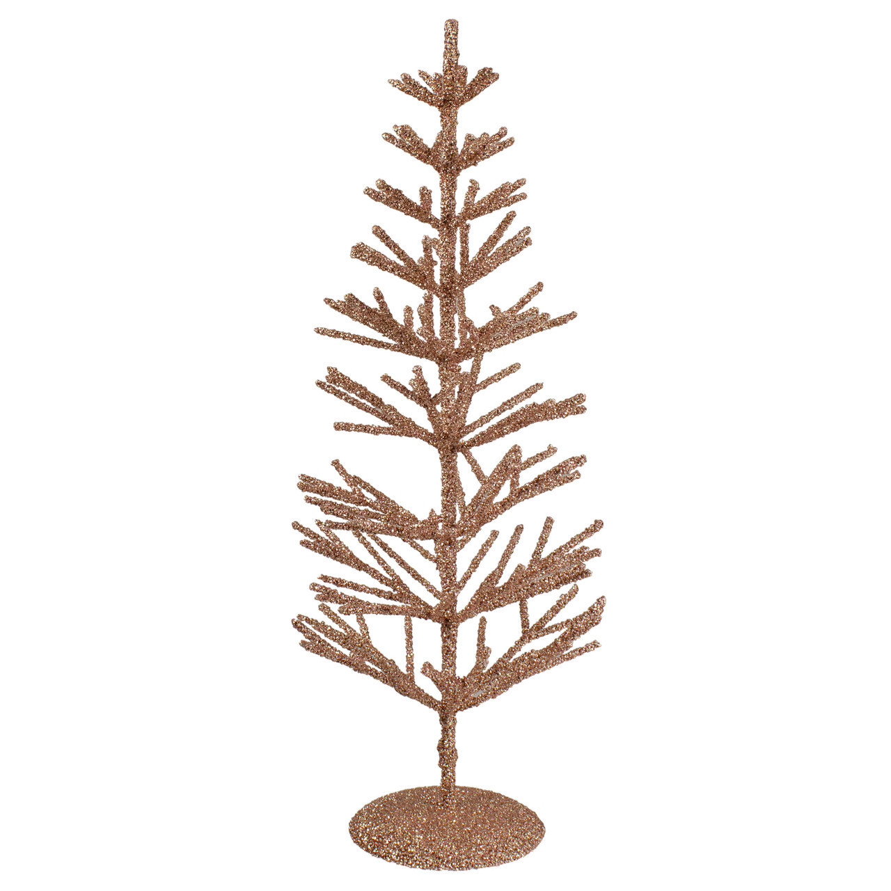 Artificial Glittered Twig Christmas Tree - 18" - Rose Gold - Unlit