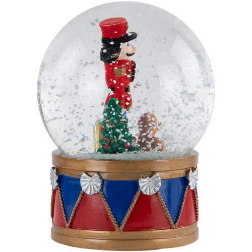 6" Nutcracker with Teddy Bear Musical Christmas Snow Globe