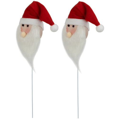 Set of 2 Plush Santa Claus Christmas Picks 18"