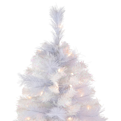 6.5' Pre-Lit Seneca White Spruce Artificial Christmas Tree, Dual Function LED Lights