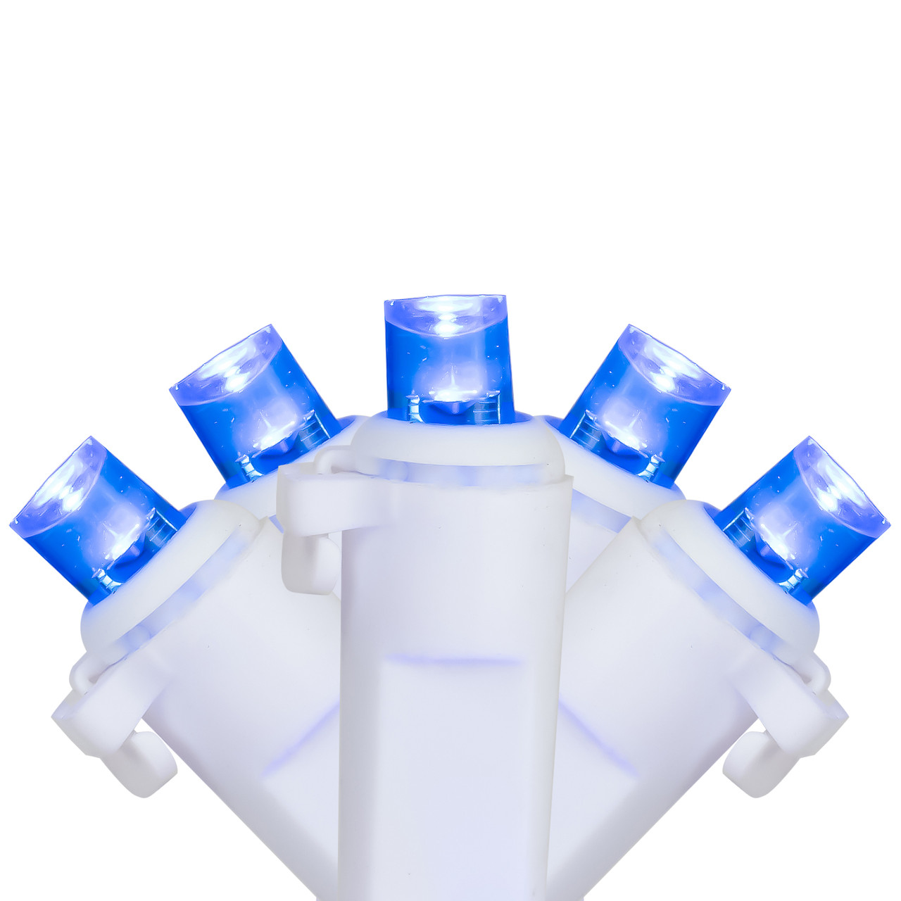 50ct Blue LED Wide Angle Christmas Lights, 16.25ft White Wire