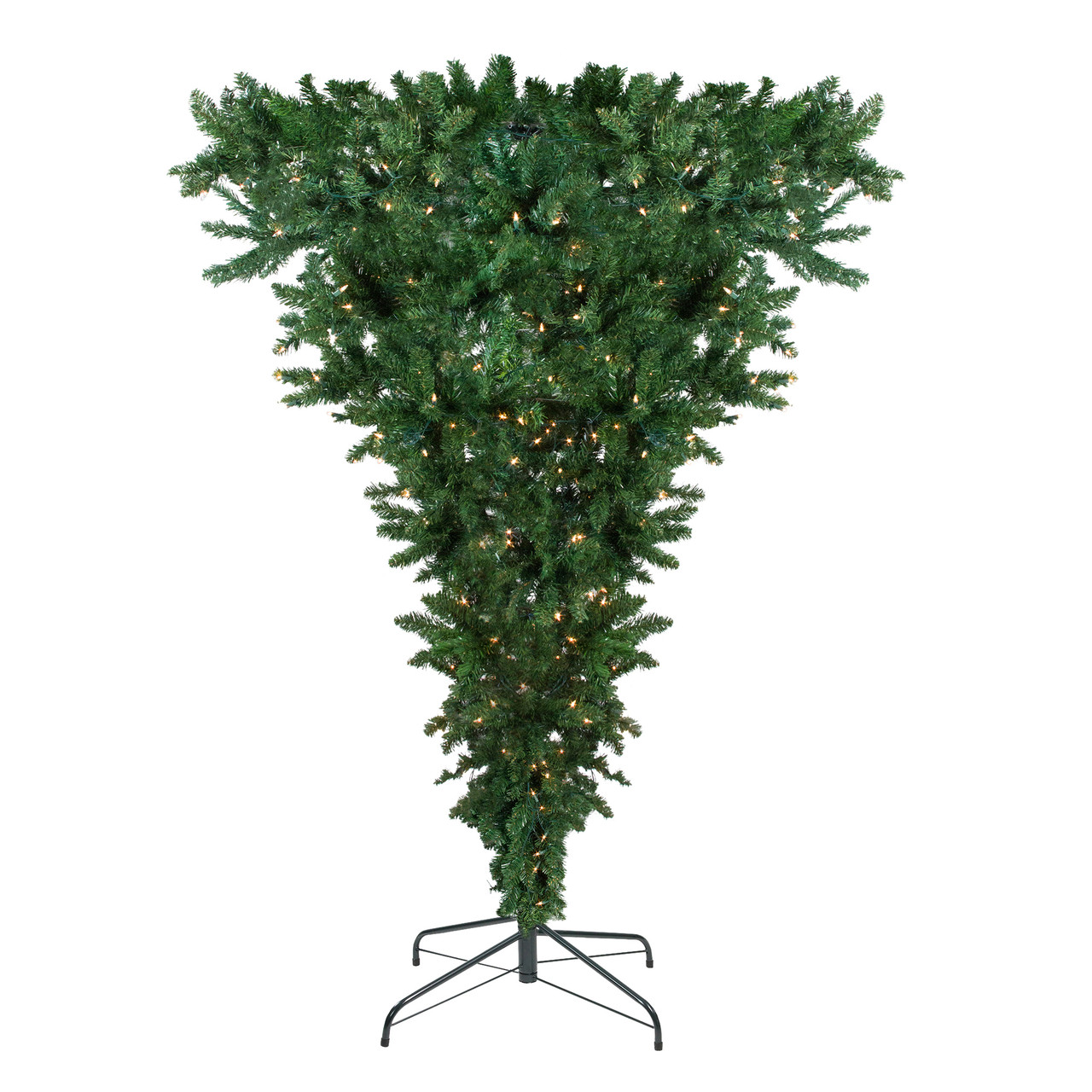 7' Pre-Lit Green Spruce Artificial Upside Down Christmas Tree - Clear Lights