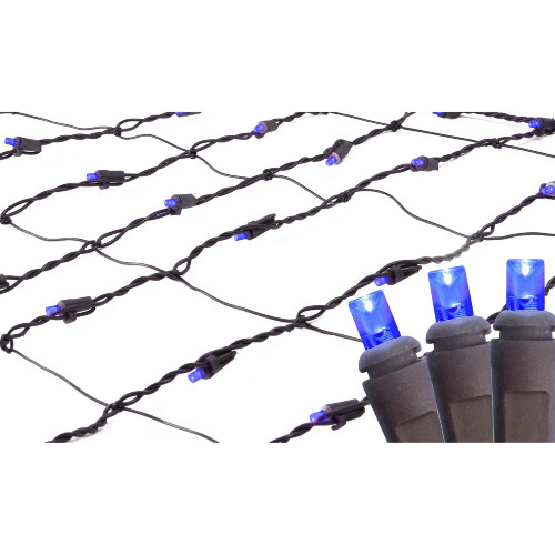 2' x 8' Blue LED Tree Trunk Wrap Christmas Net Lights - Brown Wire
